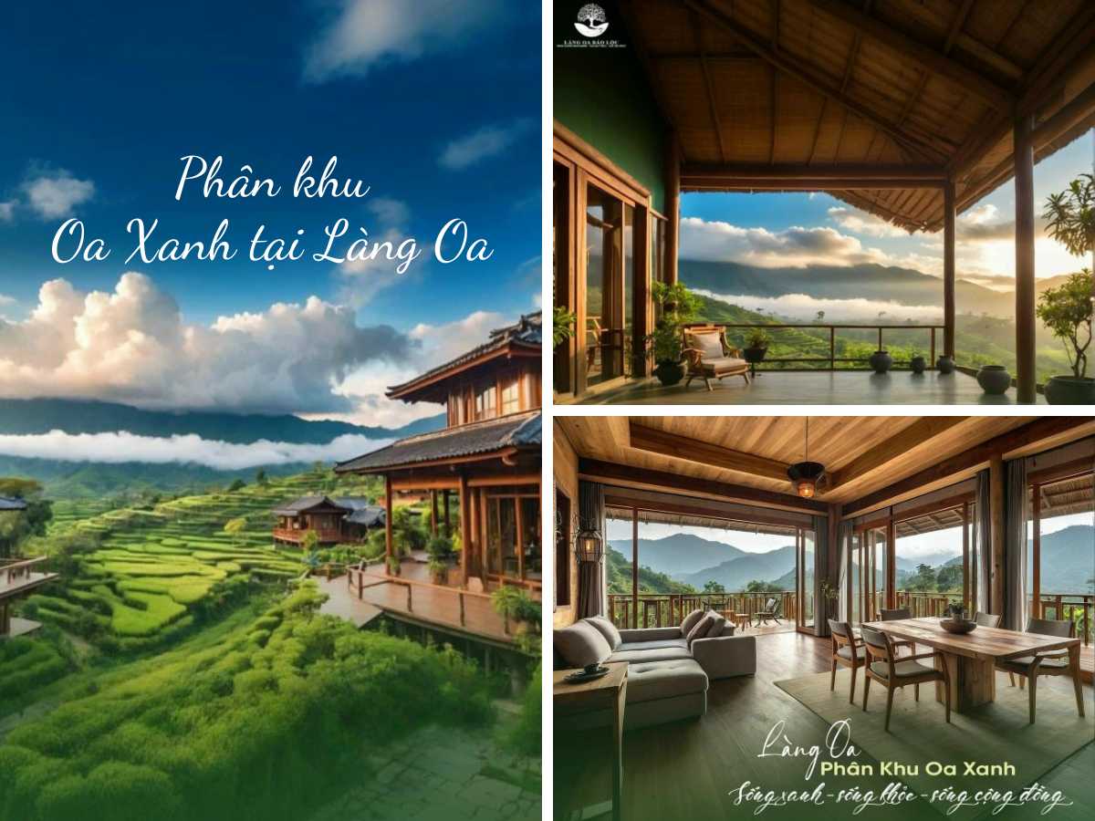 view nhin từ phân khu oa xanh tại Vân Thôn Retreat bảo lộc của khoa lam group