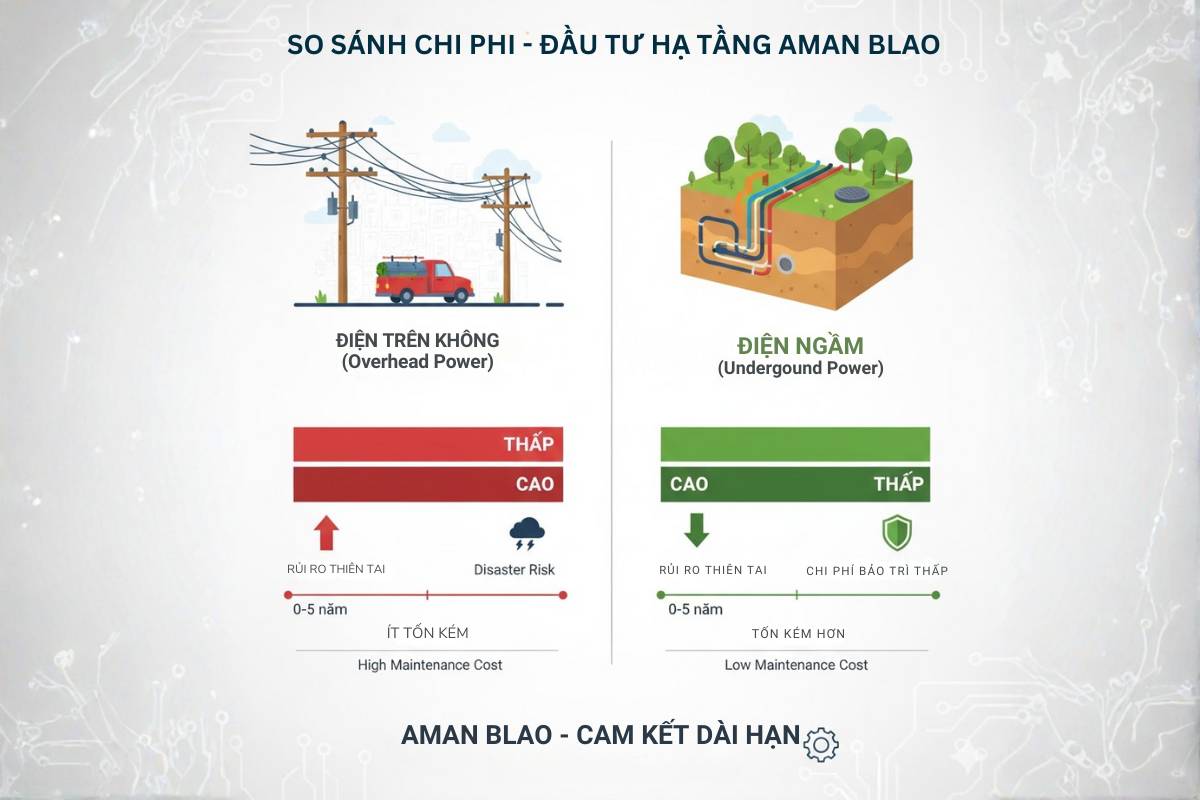 So sánh chi phí đầu tư hạ tầng Vân Thôn Retreat Bảo Lộc - bằng chứng về cam kết dài hạn