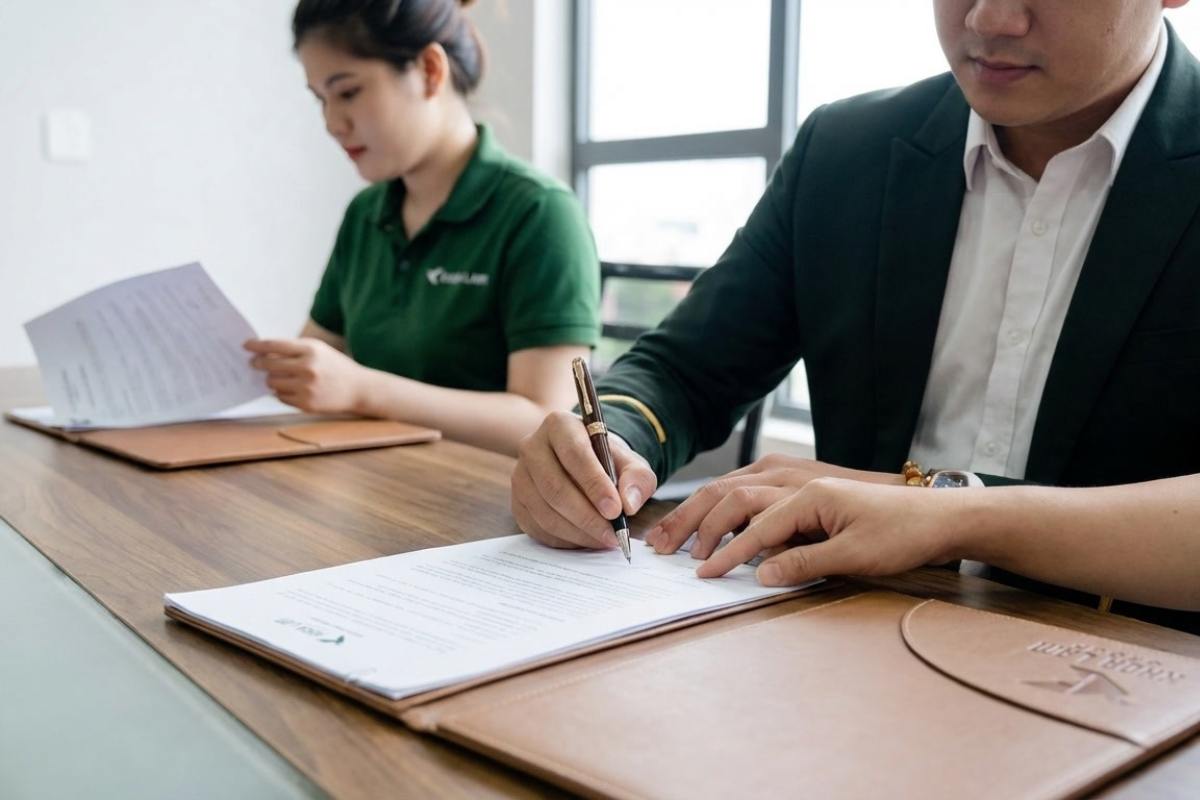 Cận cảnh quá trình ký sổ hồng thổ cư Vân Thôn Retreat Bảo Lộc