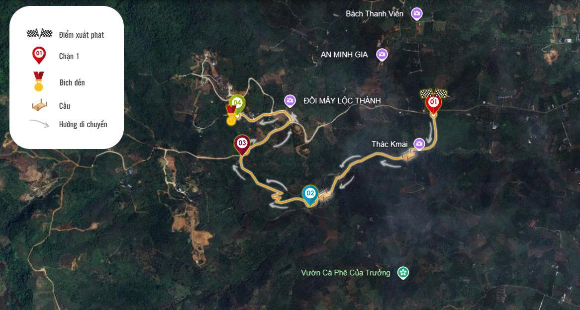 Bản đồ lộ trình trekking leo núi Đại Bình Bảo Lộc 2026 – từ Thác KMai đến Đồi Mây